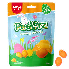 Amos Peelerz Gummy Carrots Easter 65g(24 uds)