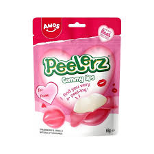 Amos Lips Shaped Peelable Gummy 65g(12 uds)