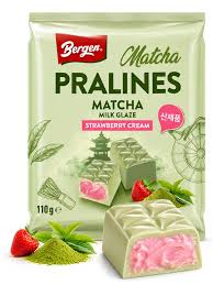 Bergen Pralines Matcha With Stawberry Creams  110gr(1 ud)