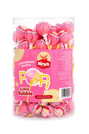 Hirsch Super Bubble Lolly Strawberry/banana(100 ud)