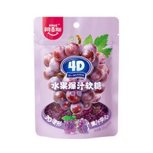 Amos 4D Juicy Burst Grape Fruit Gummy 65g(24 Uds)