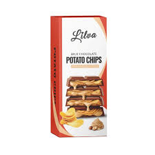 Lilva Potato Chips Milk Chocolate Cocoa Hazelnut Cream 90g(12 uds)